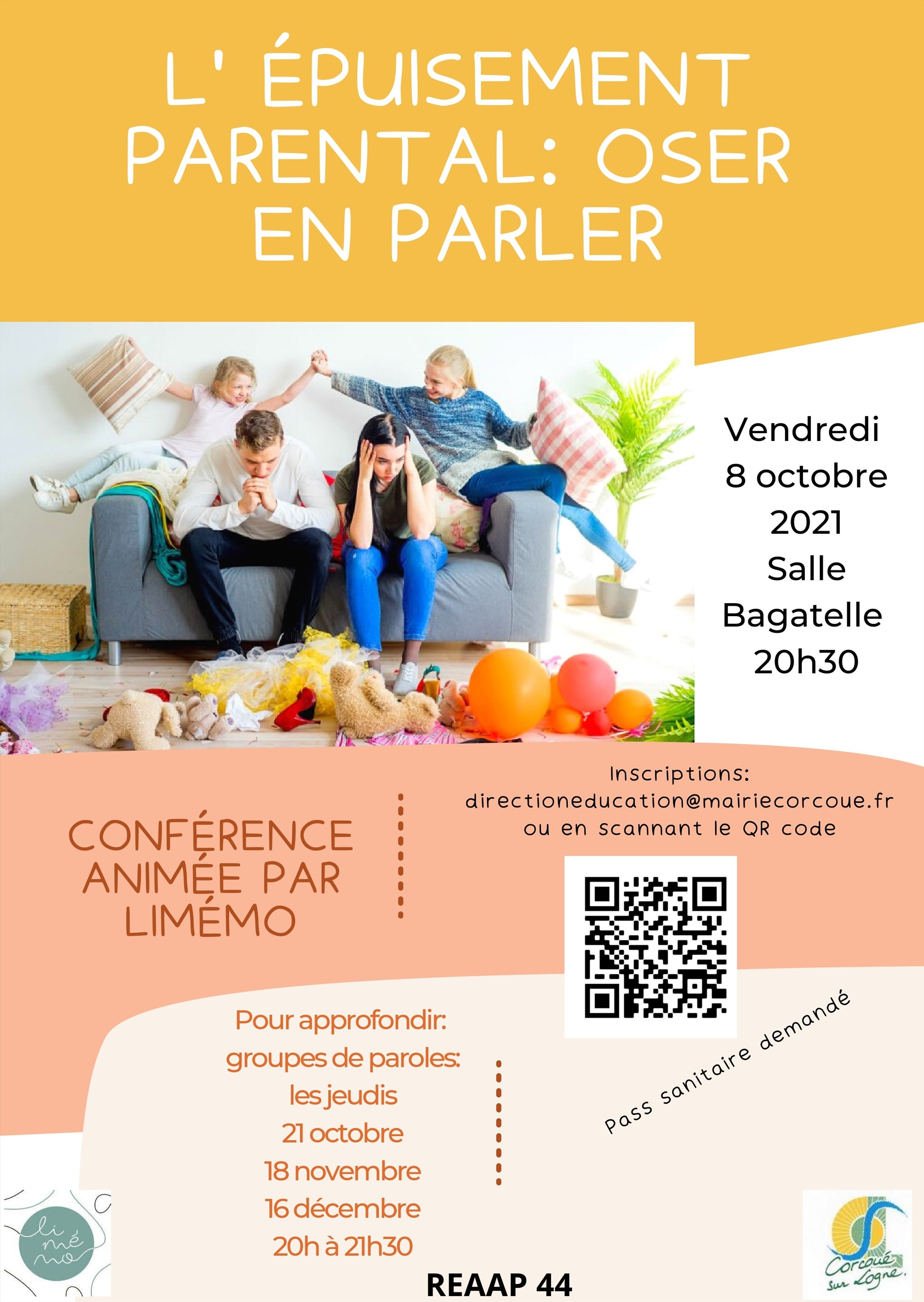 L épuisement parental conférence avec 2 psychologues de l association