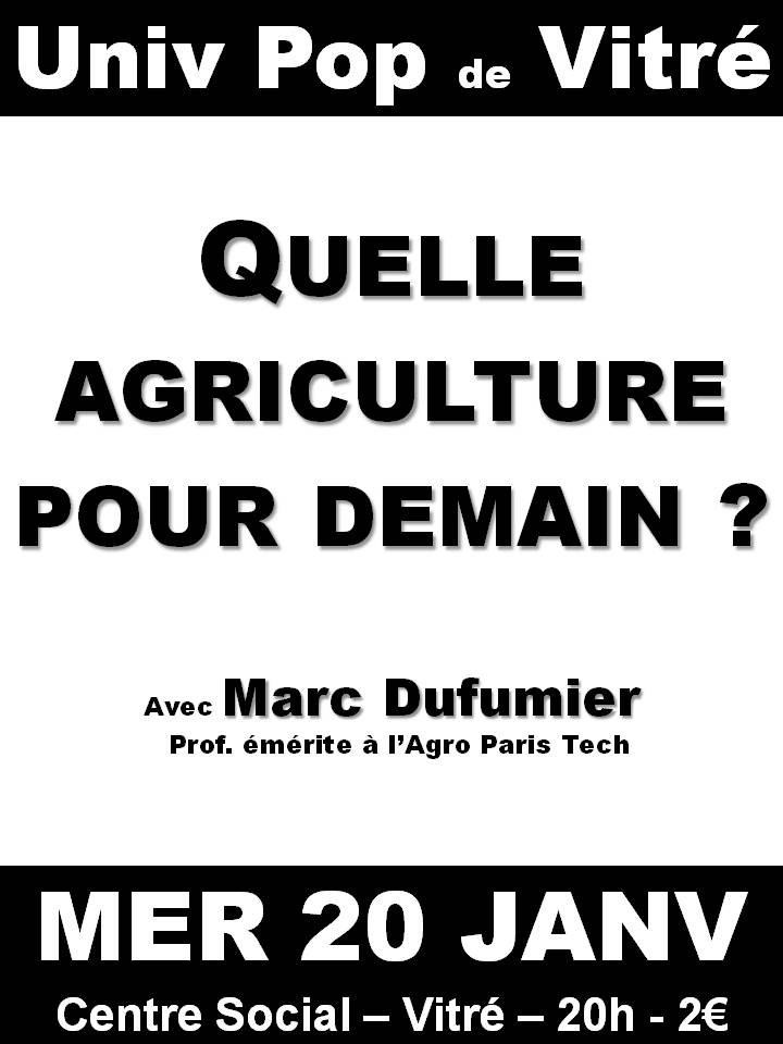 Quelle agriculture pour demain ? avec M. Dufumier Vitré
