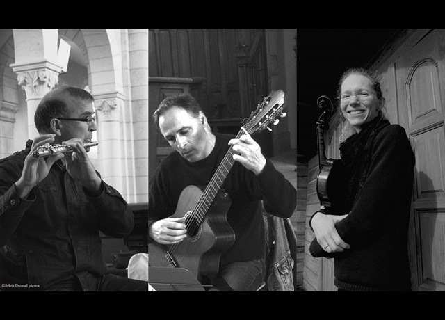 Trio Mélisse, Dawn Constantini, Jacky Debarre, Paolo Le Pera, violon, guitare classique, flûte traversière