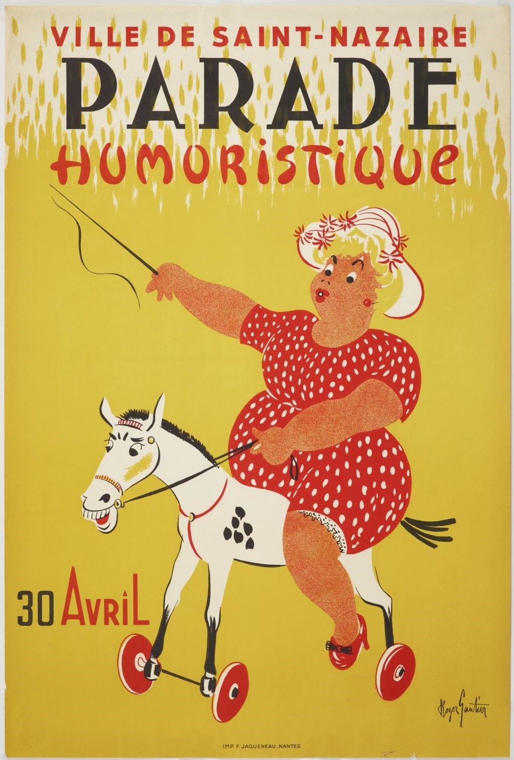 Affiche parade humoristique © Illustrateur : Roger Gautier. Collection SNAT Ecomusée