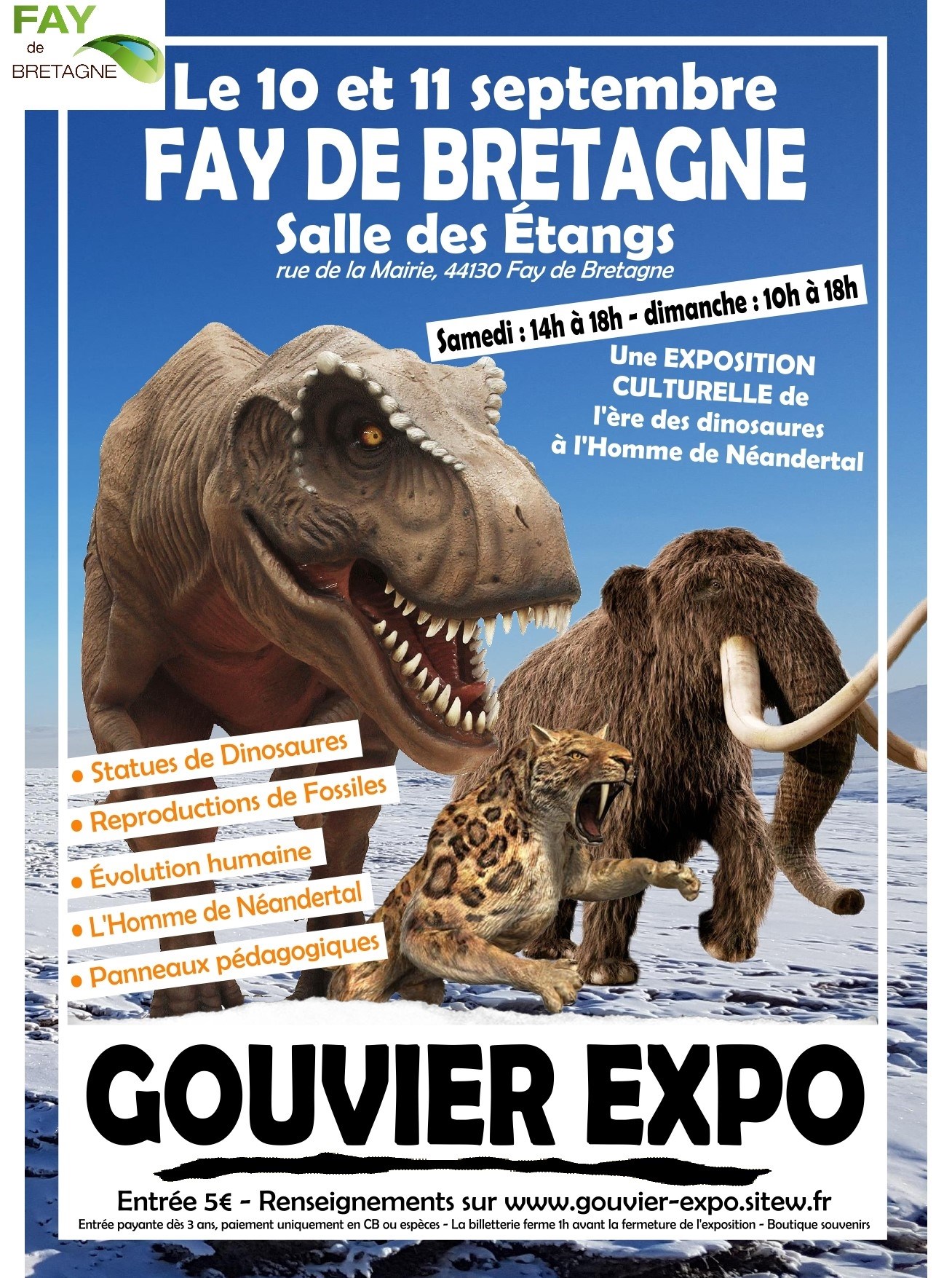 Exposition géante « Des dinosaures à l’homme de Néandertal » LoireAtlantique
