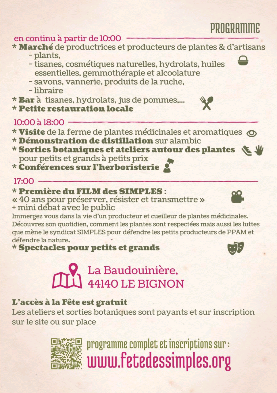 Programme © syndicat des simples