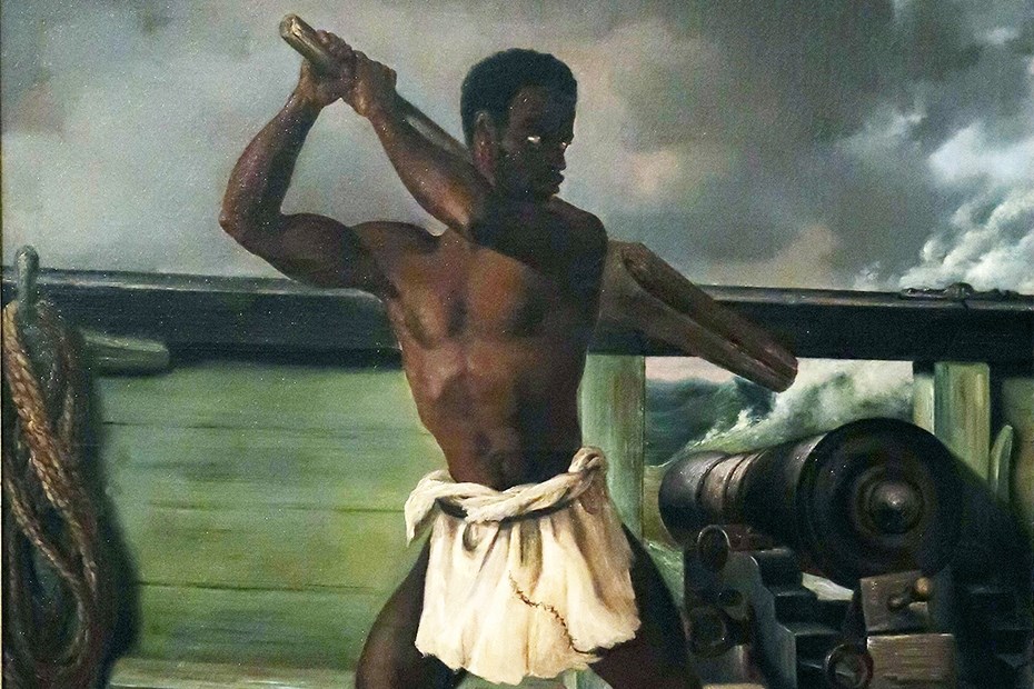 La rébellion d'un esclave sur un navire négrier, 1839. © Édouard-Antoine Rena. Musée du Nouveau Monde, La Rochelle.
