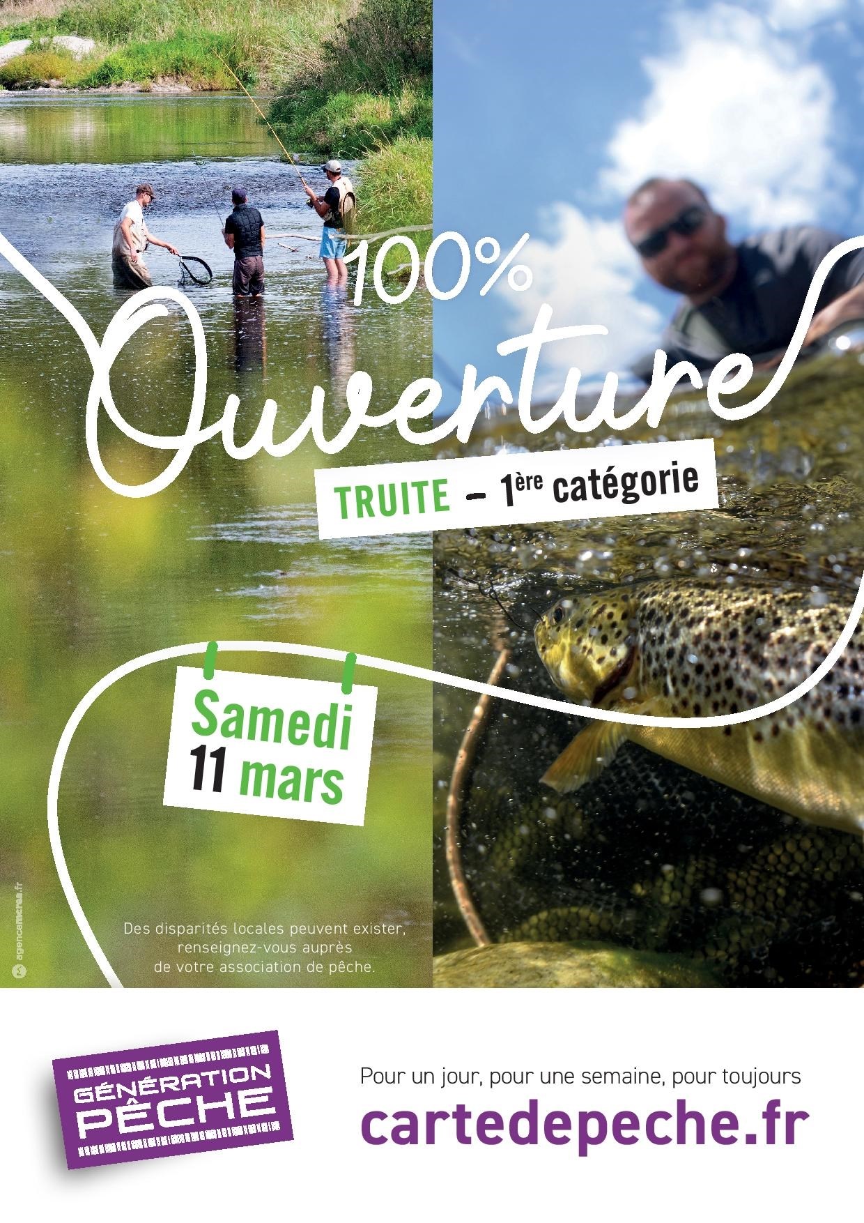 11 mars 2023 : Ouverture de la pêche de la truite - Fédération de