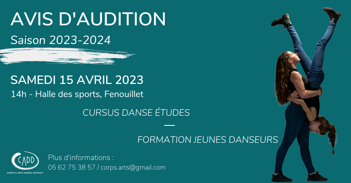 Avis D'audition Cursus Danse études/formation Jeunes Danseurs