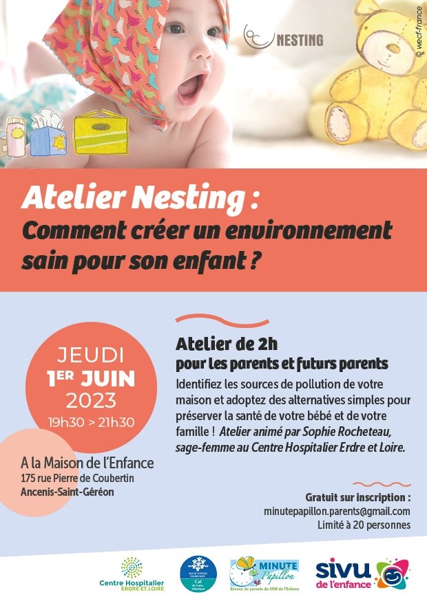 Affiche de l'atelier Nesting à Ancenis-Saint-Géréon © Photo de l'affiche : WECF France