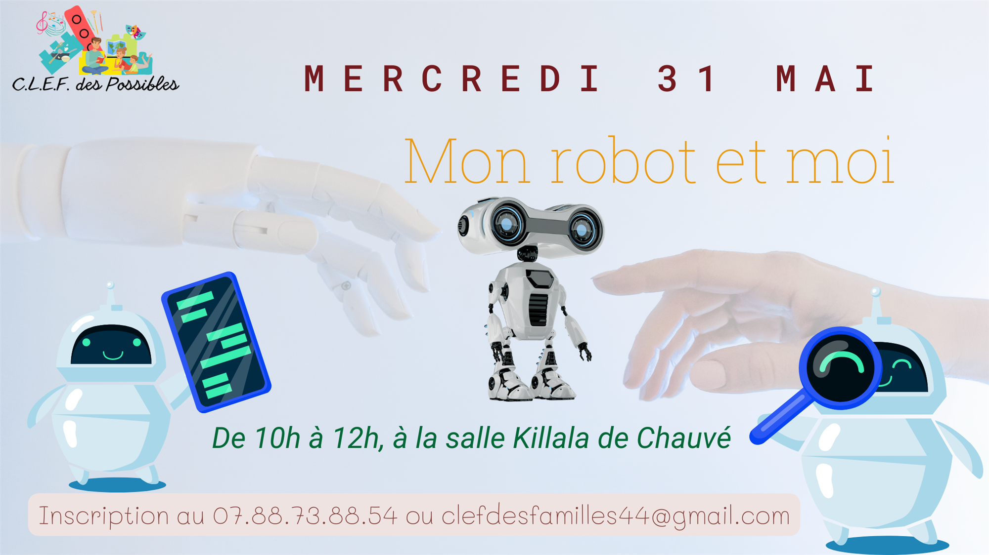 Bannière événement Mon robot et moi © CLEF des Familles