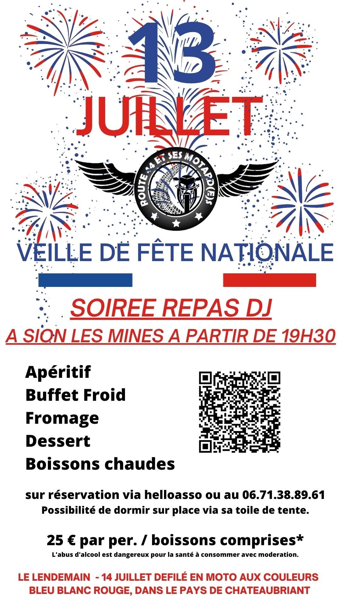 Soirée repas veille de Fête nationale LoireAtlantique