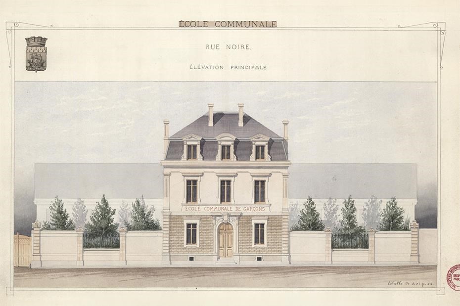 École de la rue Noire, extrait de Atlas de 1878 © Archives de Nantes