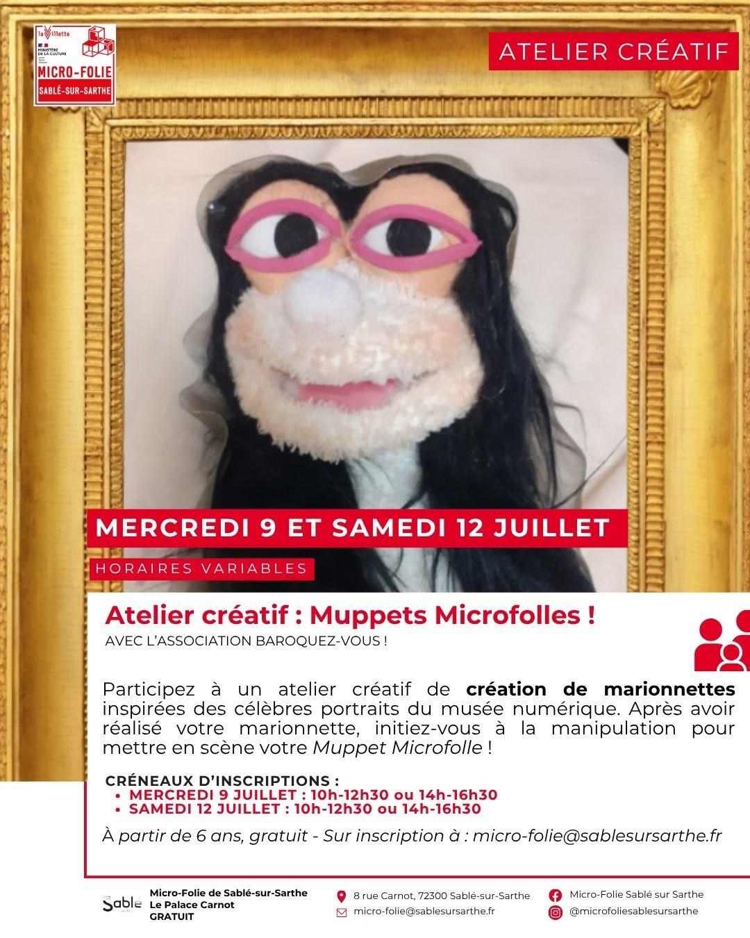 Atelier créatif : Muppets microfolles - création de marionnettes