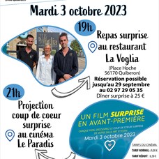 Repas +projection surprise le 3 octobre ©Pôle Culture Communication Ville de Quiberon