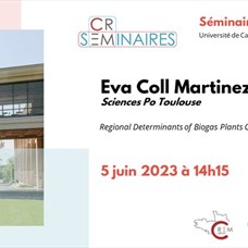 [Séminaire CREM Caen]  Regional Determinants of Biogas Plants Creation in France ©CREM