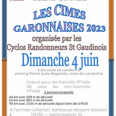 Les Cimes Garonnaises 2023 ©Cyclo randonneurs saint gaudinois