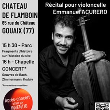 Festival INVENTIO : Violoncelle avec Emmanuel Acurero et balade au Château de Flamboin ©Catherine Pierron