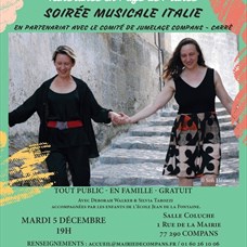 Soirée Musicale Italie / Concert de Deborah Walker & Silvia Tarozzi - Par les villages, itinérance en Pays de France à Compans ©