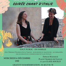 Soirée Chants d'Italie / Concert de Deborah Walker & Silvia Tarozzi - Par les villages, itinérance en Pays de France à Claye-Souilly ©